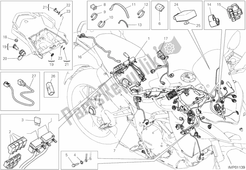 All parts for the 18b - Wiring Harness of the Ducati Multistrada 1260 S Pikes Peak Thailand 2019